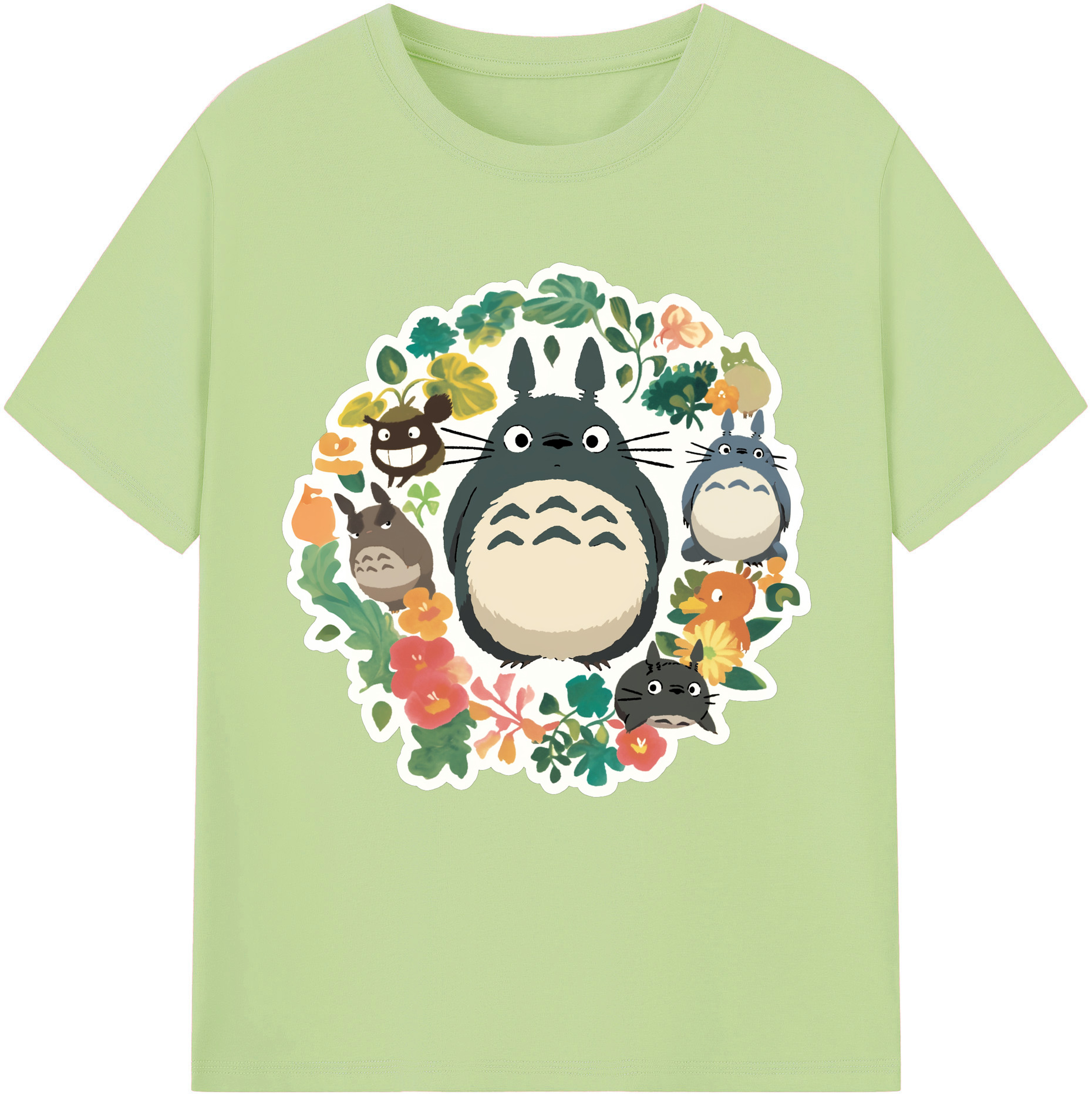 （画像用） となりのトトロ 草壁メイ 草壁サツキ My Neighbor Totoro Satsuki Kusakabe Mei Kusakabe 綿100％半袖Tシャツ（フロントプリント）